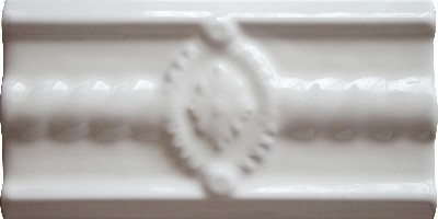 Medallon dekorslist kakel Blanco Brillo 7,5x15 cm