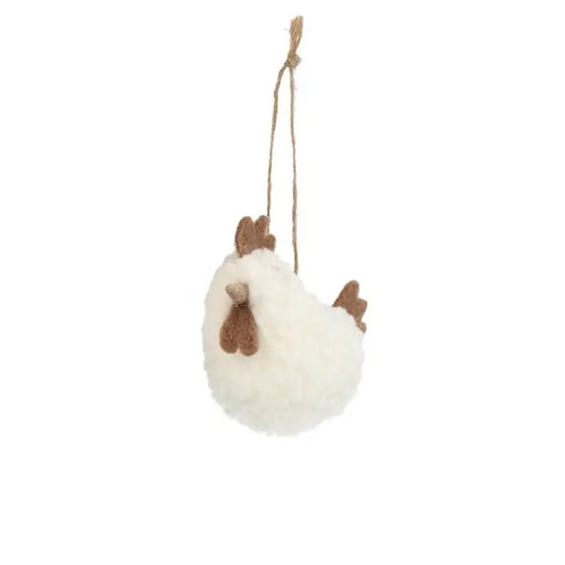 Ulldjur Hängande Höna Fluffy Vit