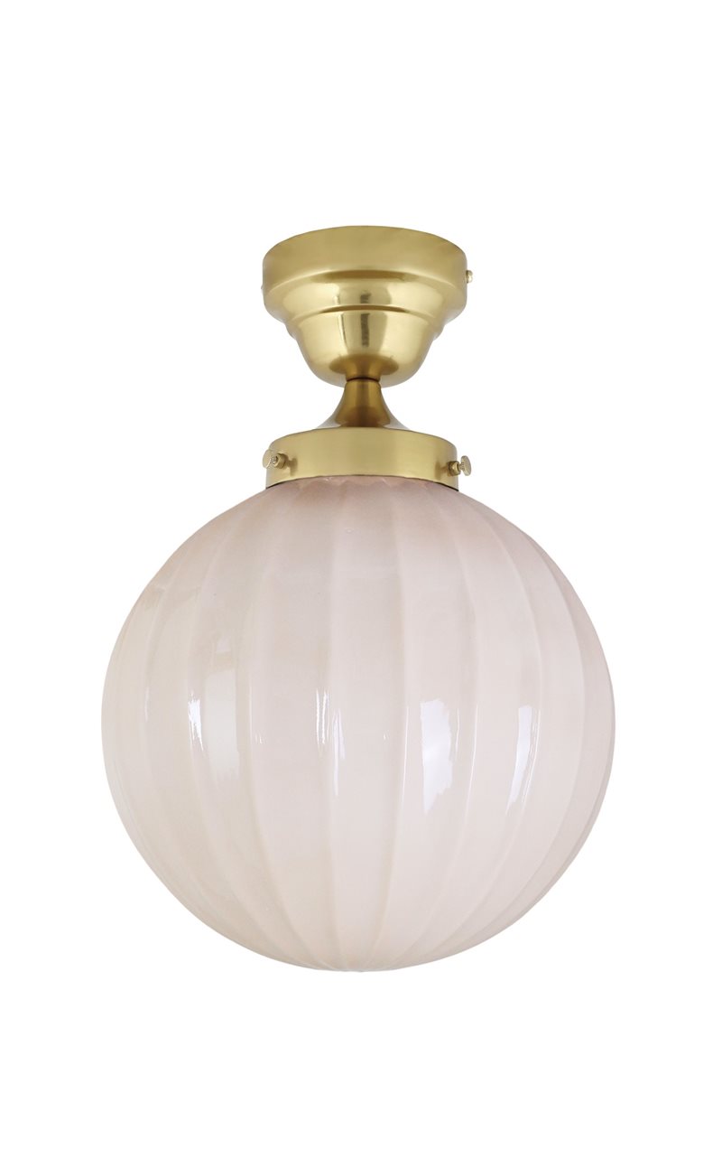 Taklampa Marit Mässing/Opal Beige Liten