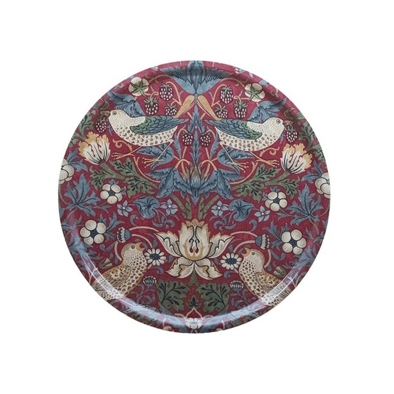 Bricka 45 cm Strawberry Thief röd