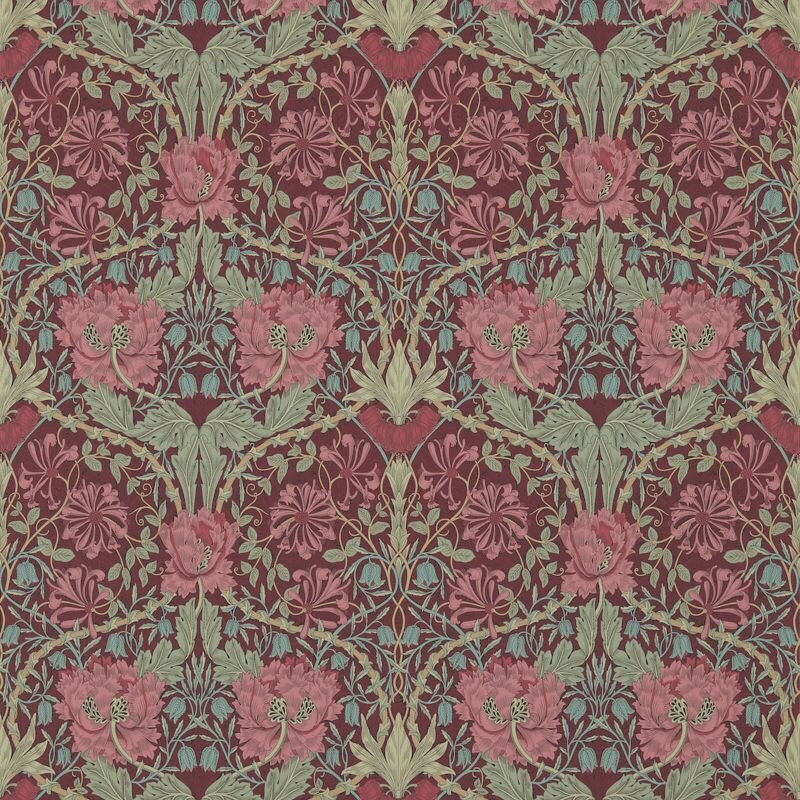 honeysuckle-and-tulip-morris-and-co-burgundy-sage-wallpaper-214703-image01
