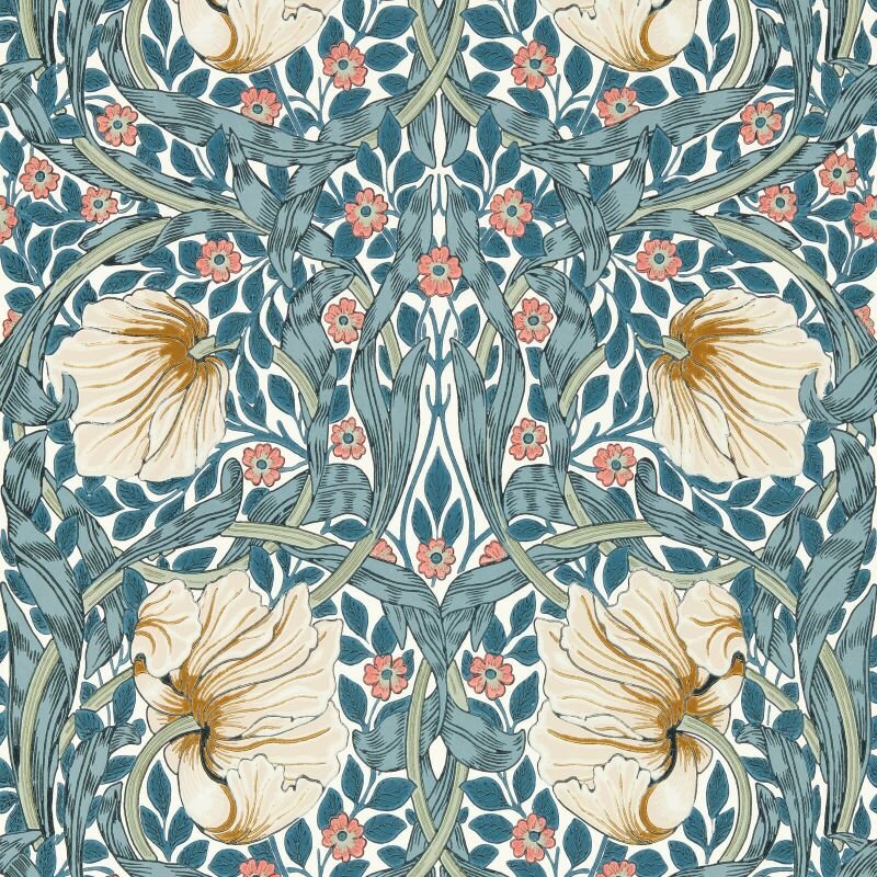 pimpernel-morris-and-co-woad-coral-wallpaper-217363-image01