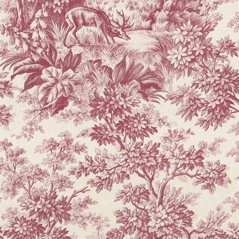 Stag Toile Burgundy