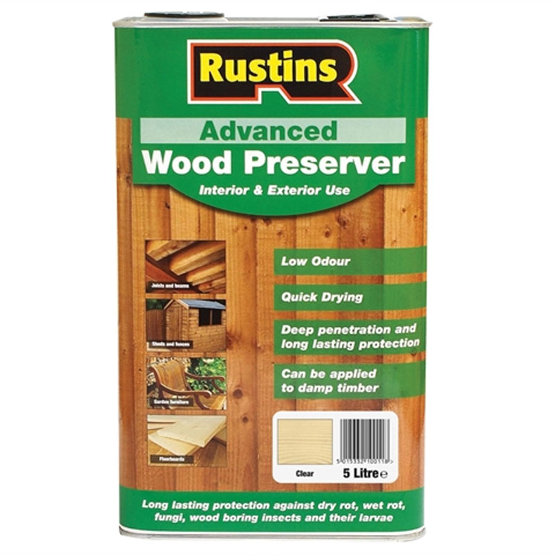 Rustins Advanced Wood Preserver - Green 5ltr - Home Decor & DIY Tools